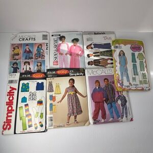 Simplicity McCall's Butterick Sewing Patterns Lot 7pc Girls Doll Lizzie McGuire